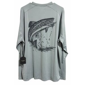 Filson Long Sleeve Barrier T-Shirt Fishing Graphic Lead Fish Men's Size XL